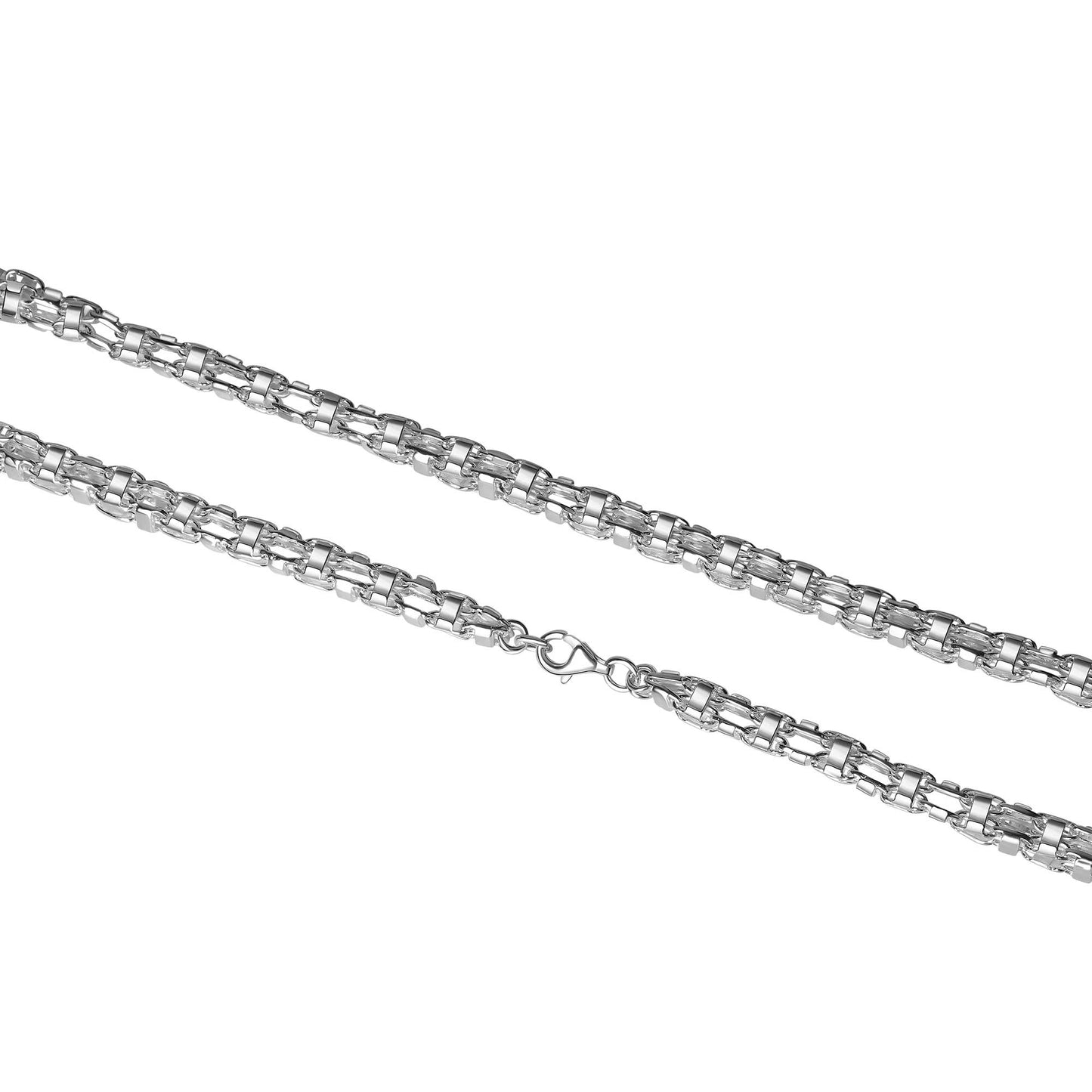 Collier Fantasiekette 925/- Sterling Silber versilbert 60cm