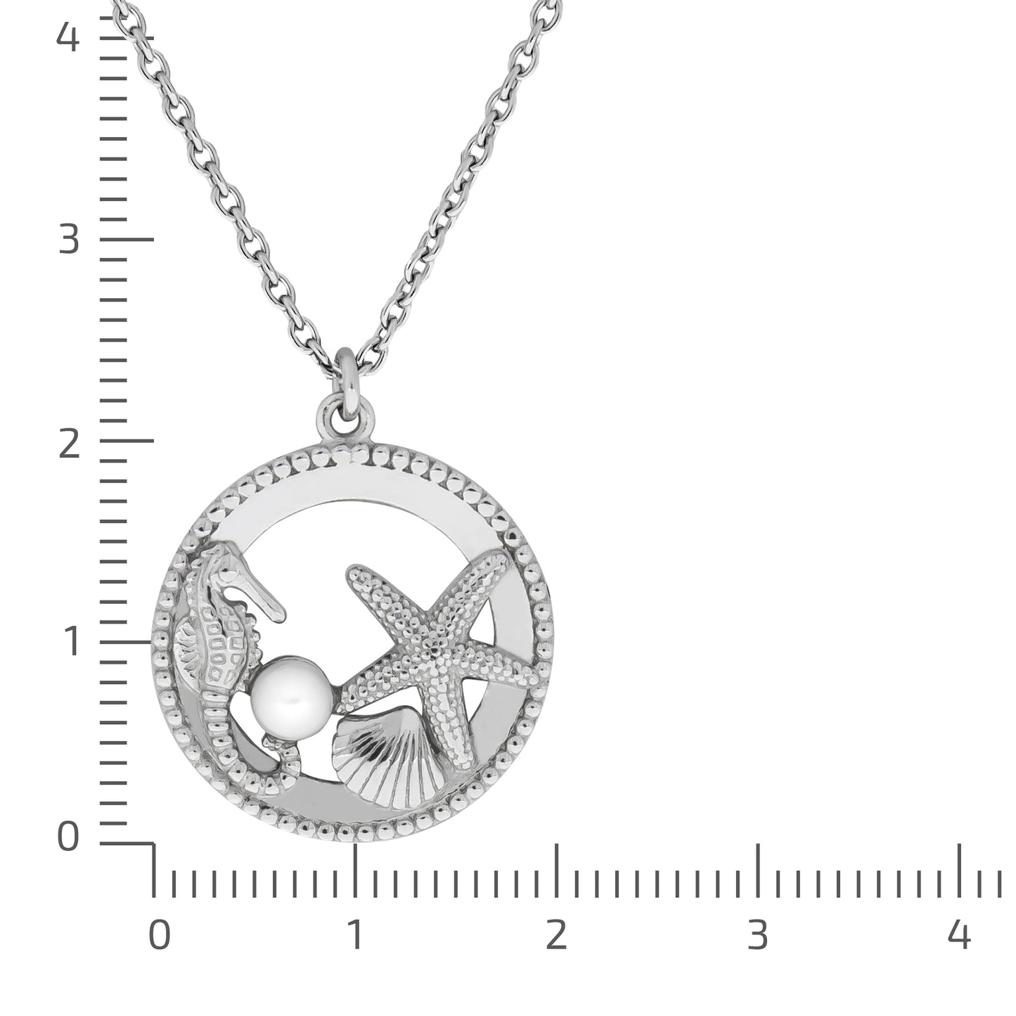 Anhänger mit Kette aus 925/- Sterling Silber rhodiniert maritimer Anhänger mit Perle